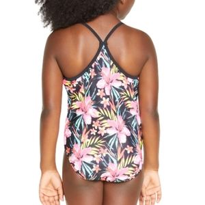 Hurley Girls' One-Piece Swimsuit Black Hyper Pink size 5/6